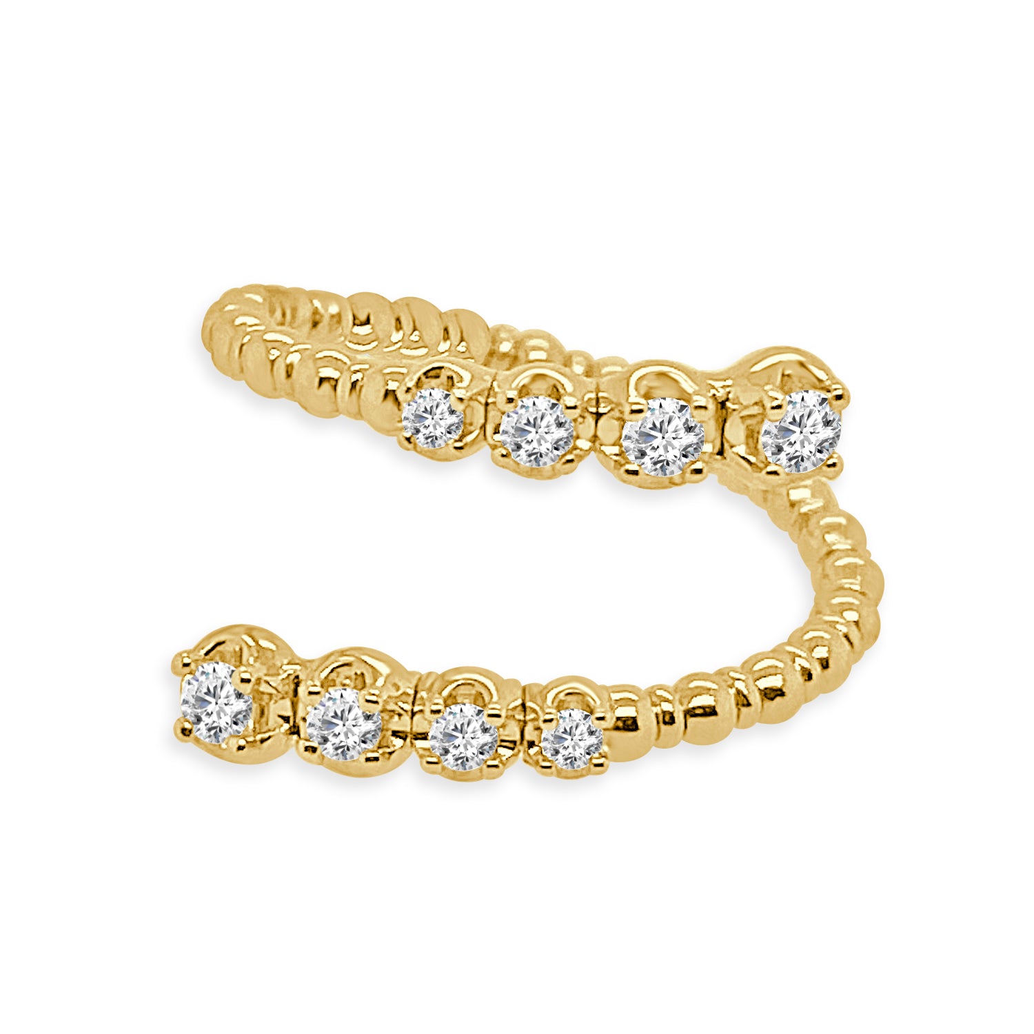14K Yellow Gold Open Diamond Flex Ring with 0.22 Natural Diamond