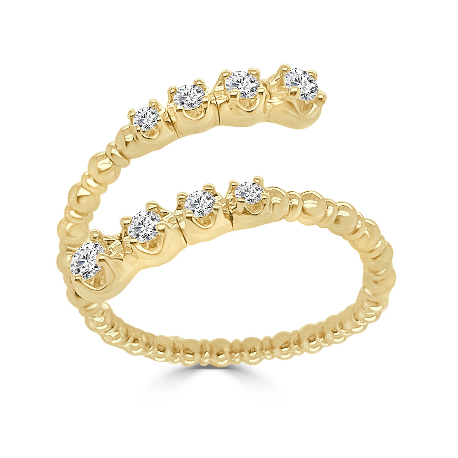 14K Yellow Gold Open Diamond Flex Ring with 0.22 Natural Diamond