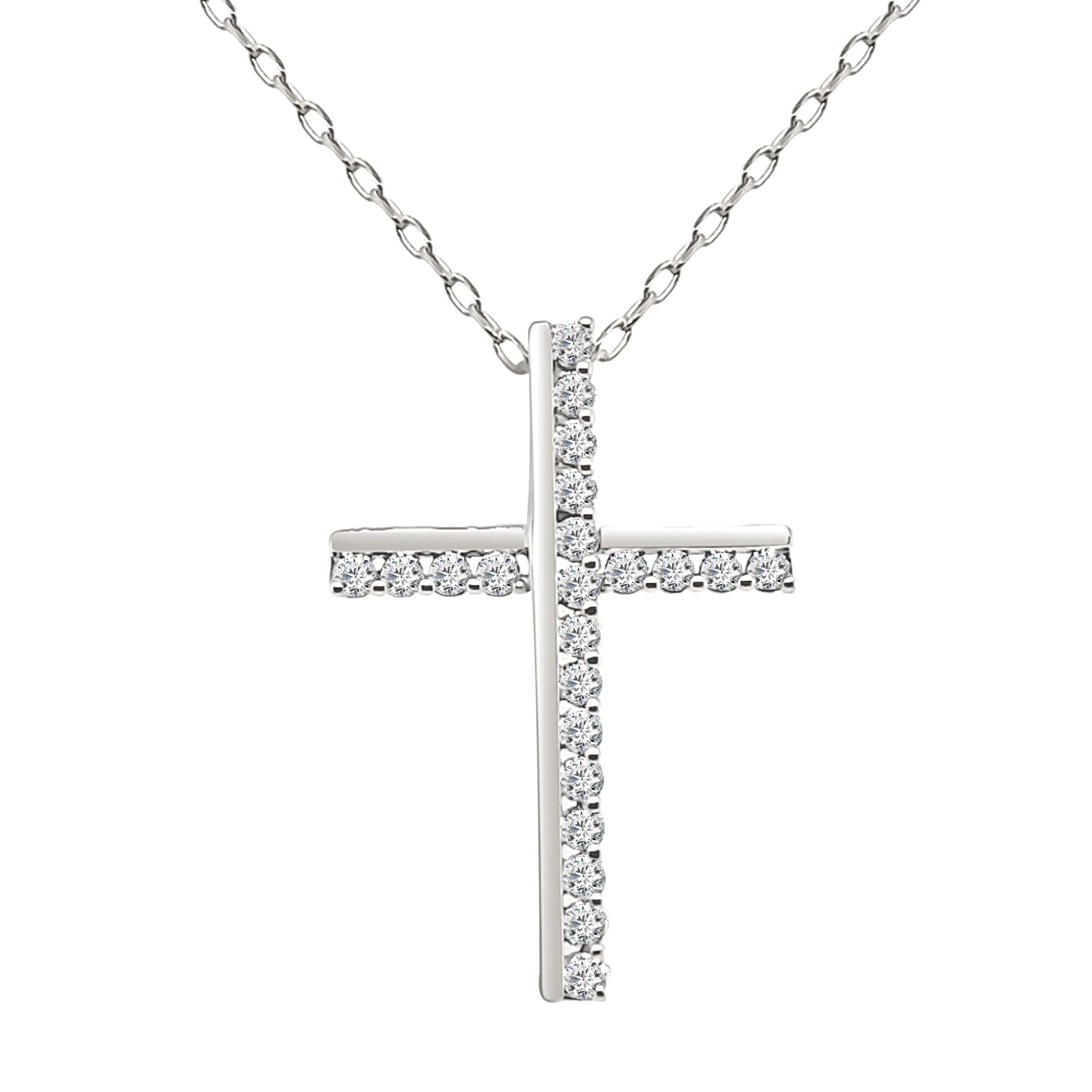 Modern Bar 10K Yellow Gold Necklace with Natural Diamond 0.25 ct