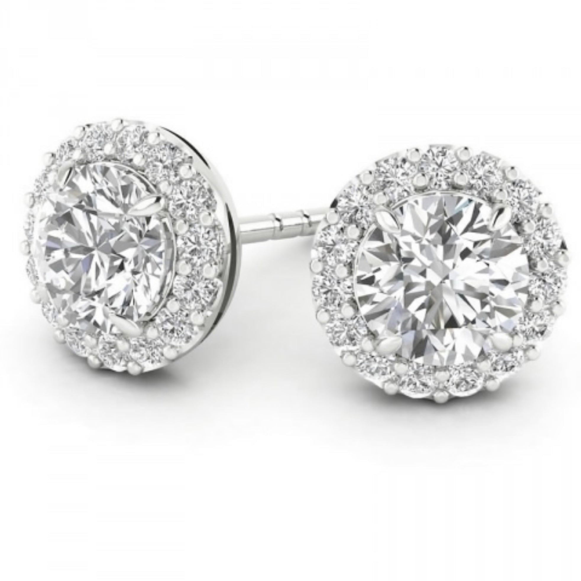 Sure, how about this: Elegant 14 Karat White Gold Halo Stud Earrings with 0.22ct Natural Diamond?