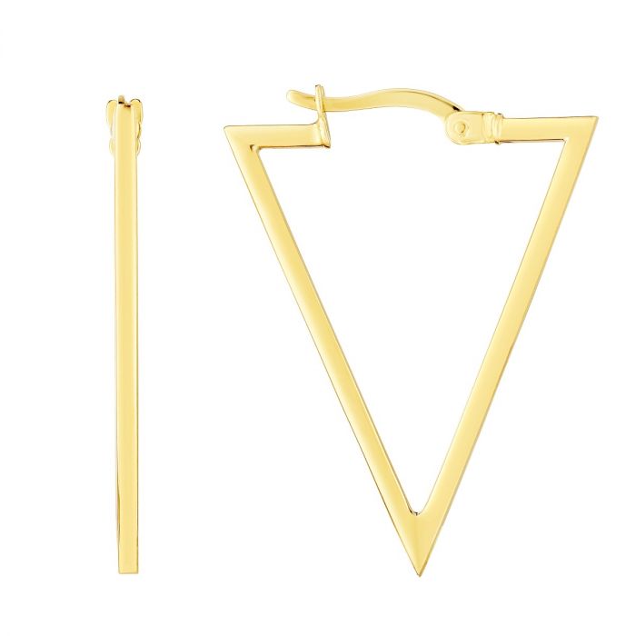 Triangle 14 Karat Yellow Gold Earrings