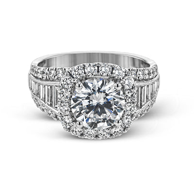Elegant 18 Karat White Gold Engagement Mounting