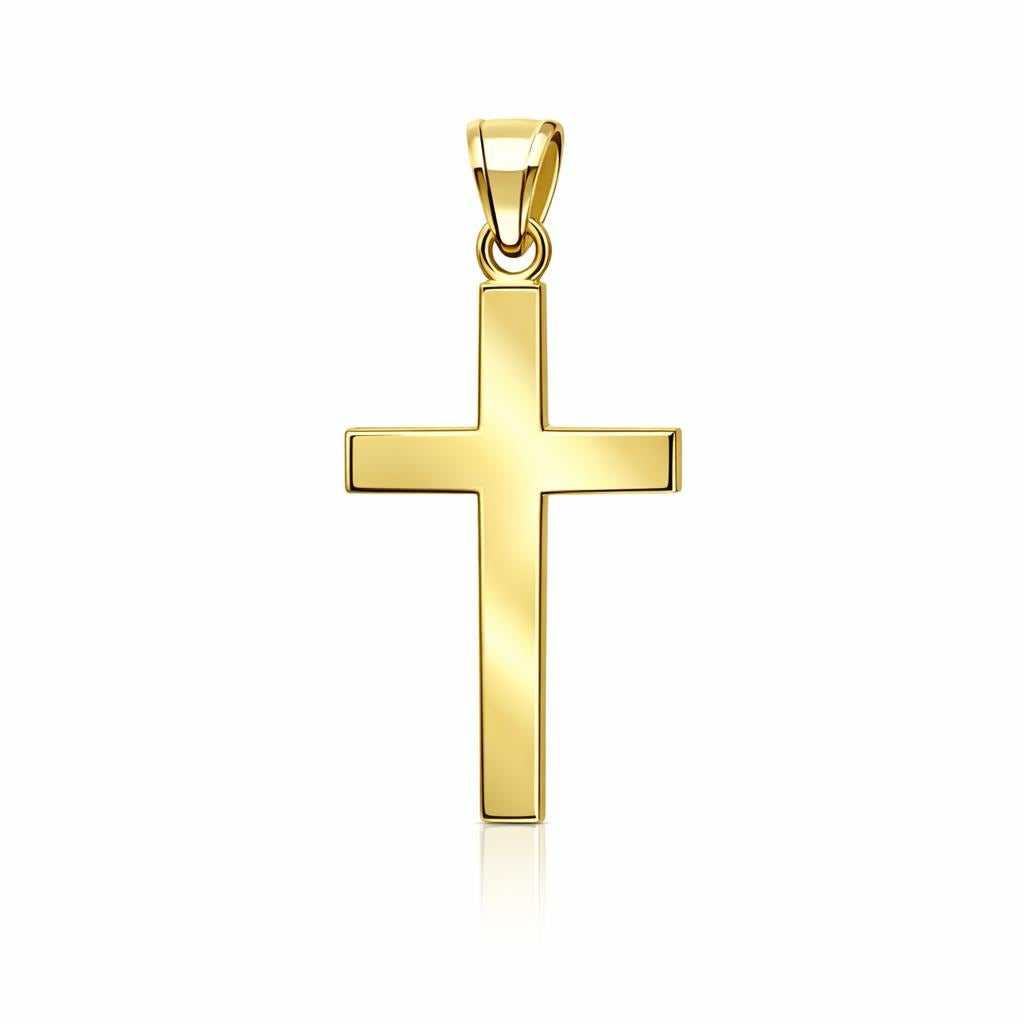 10 Karat Yellow Gold Polished Flat Pendant Necklace