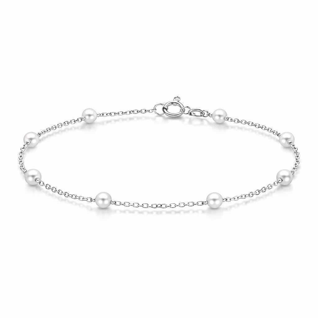 Sterling Silver Bracelet with Pearls
