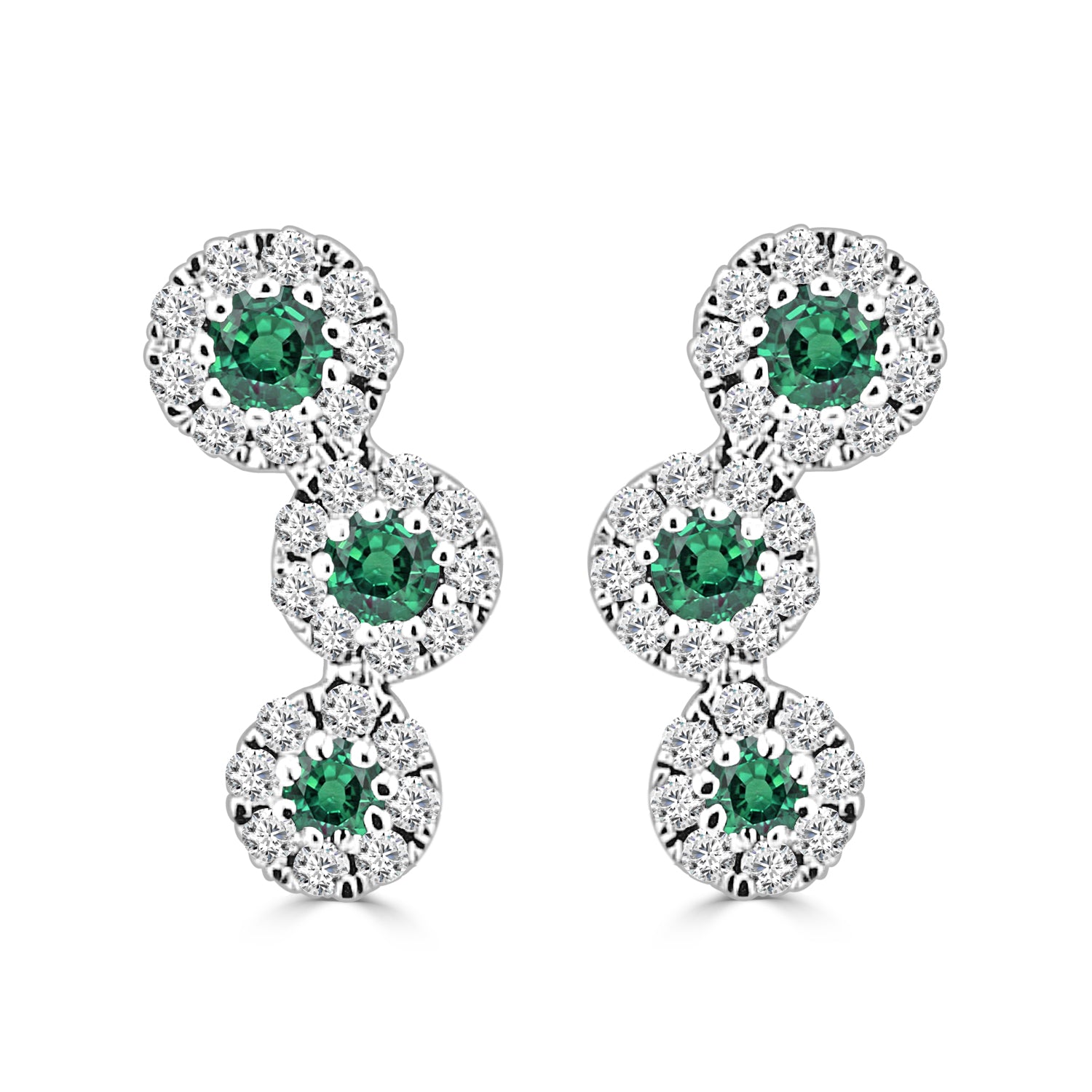 0.38 Carat Blue Sapphire Earrings in 14 Karat White Gold
