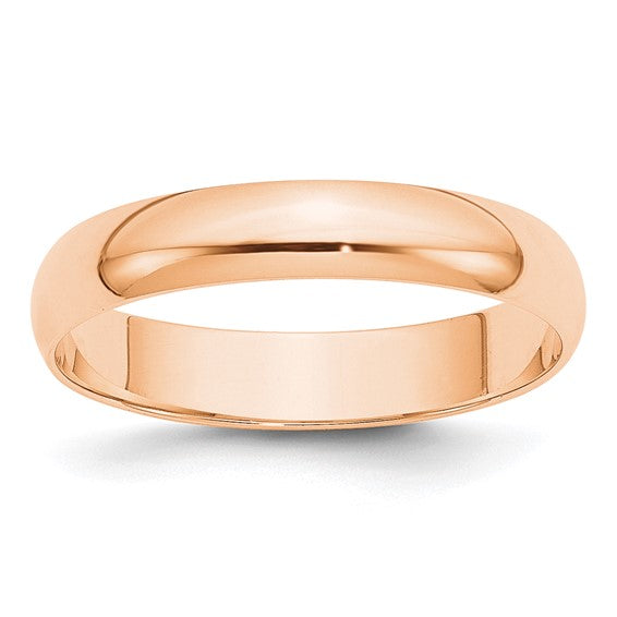 14K Rose Gold Half Round Comfort Fit Wedding Band