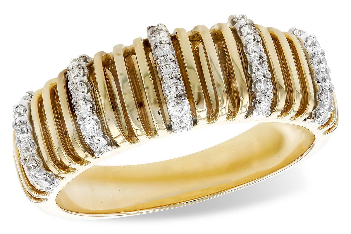 14 Karat Two-Tone Natural Diamond Ring with Empty Channel Style - 0.20 Carat