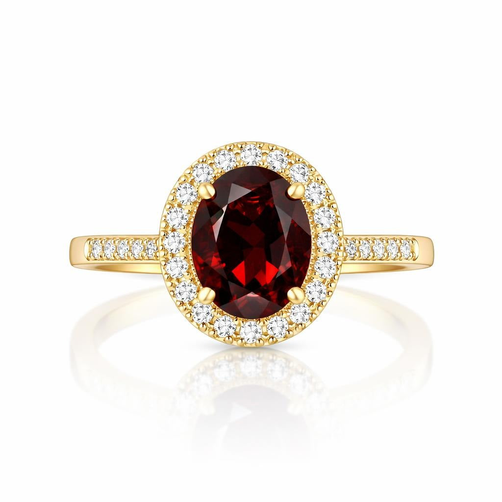 10 Karat Yellow Gold Ring with Red Gemstone