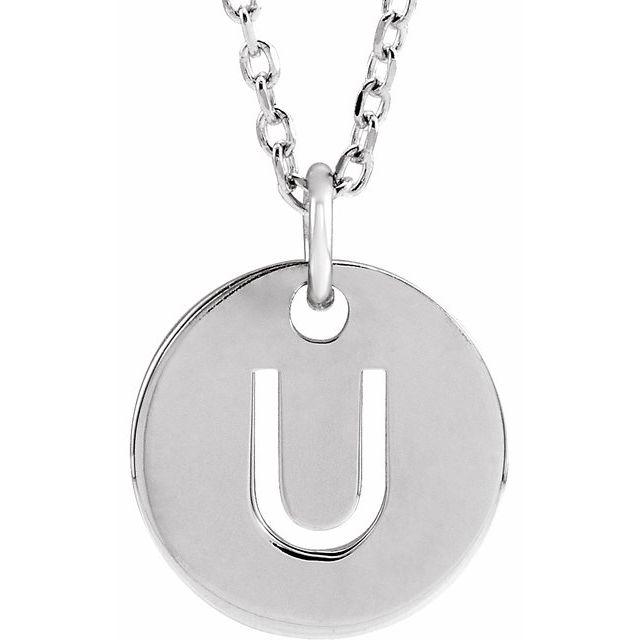 Sterling Silver Initial U Necklace