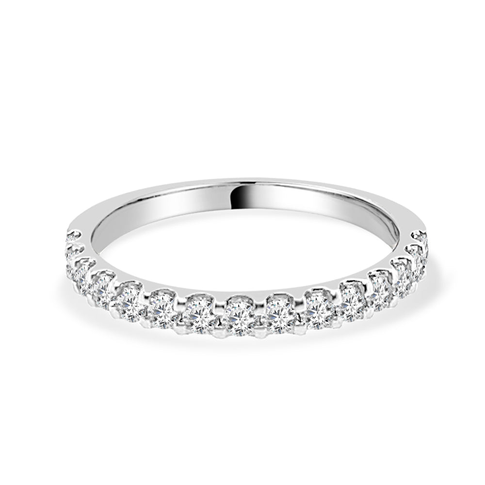 14 Karat Yellow Gold Wedding Band with 0.50 Carat Round Natural Diamond