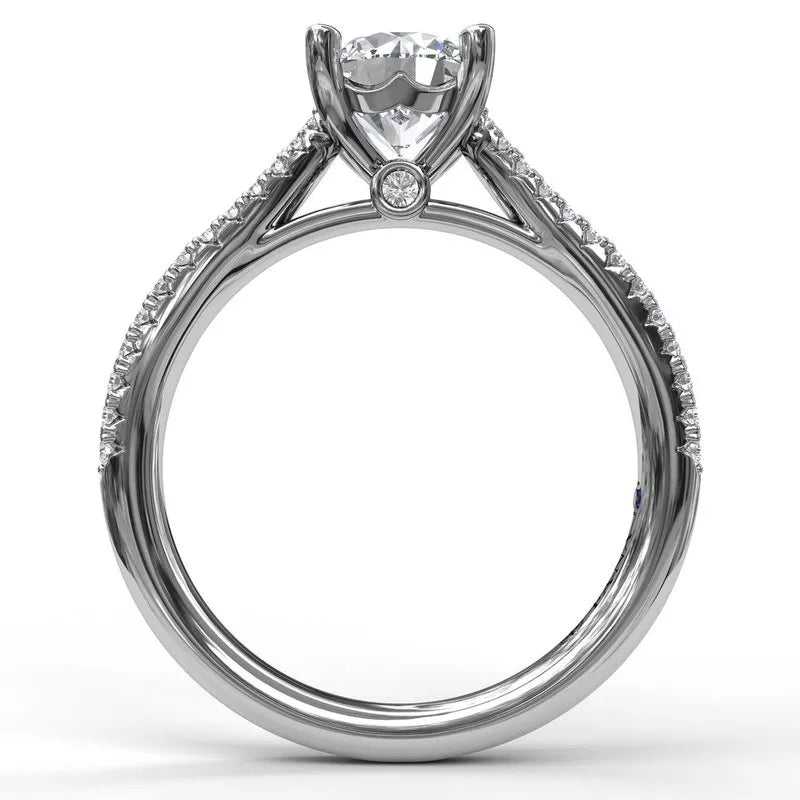 14 Karat White Gold Diamond Engagement Mounting