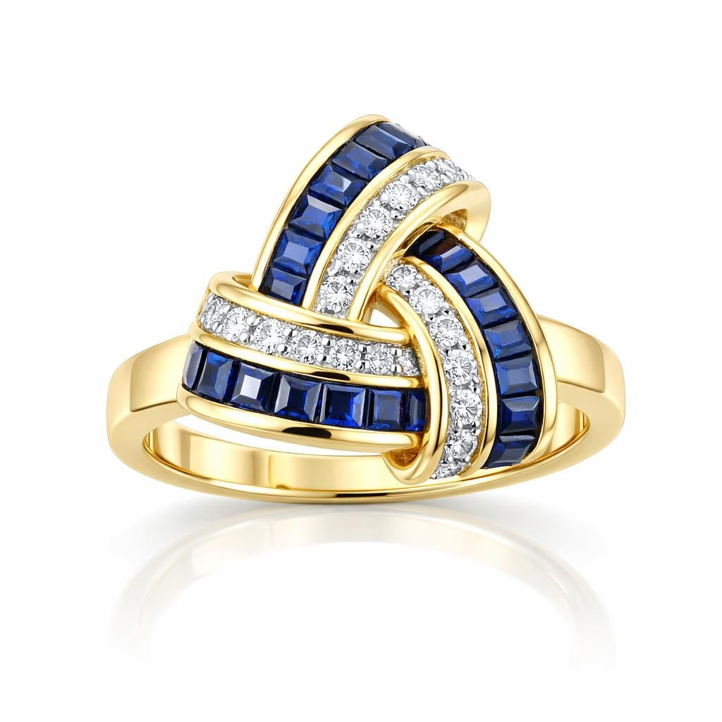 Knotted Triangle Ring in 14 Karat Yellow Gold