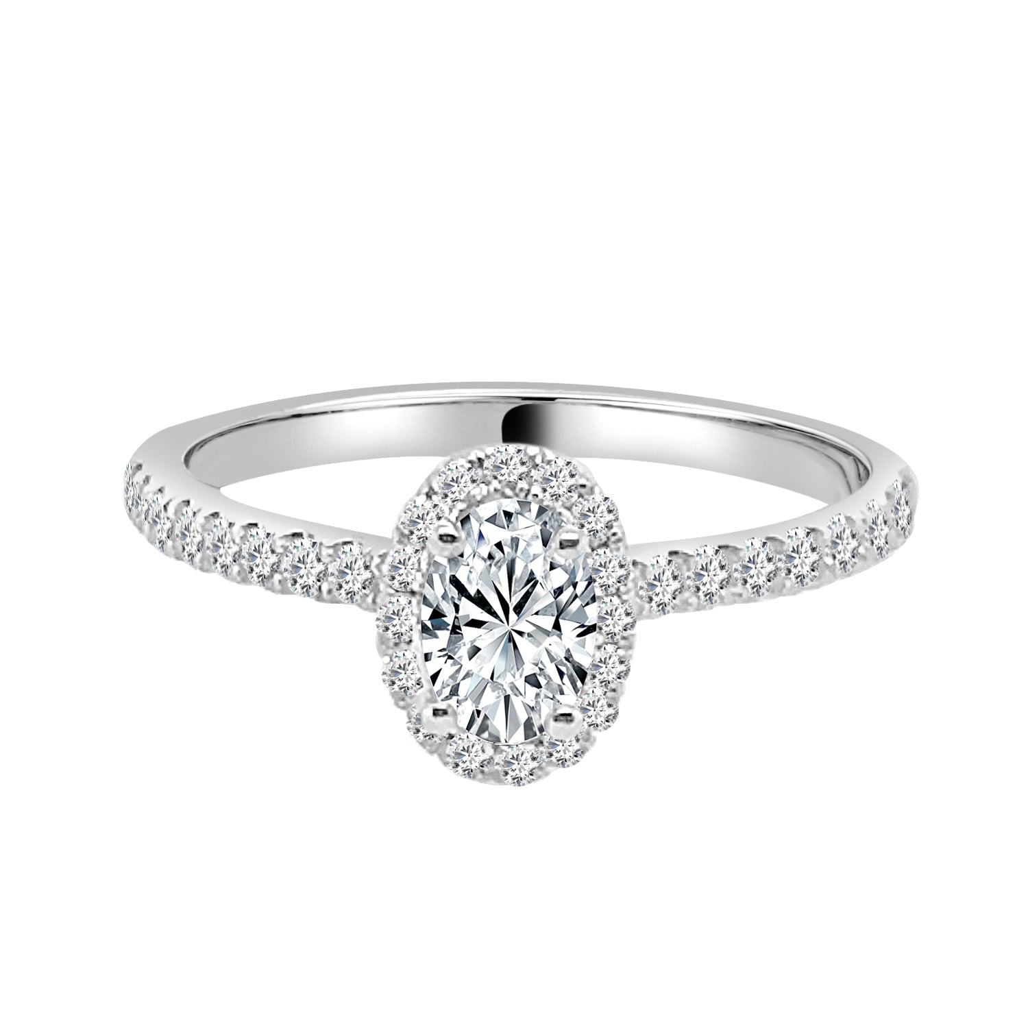 Oval 0.50 ct Natural Diamond Engagement Ring in 14 Karat Two-Tone Gold