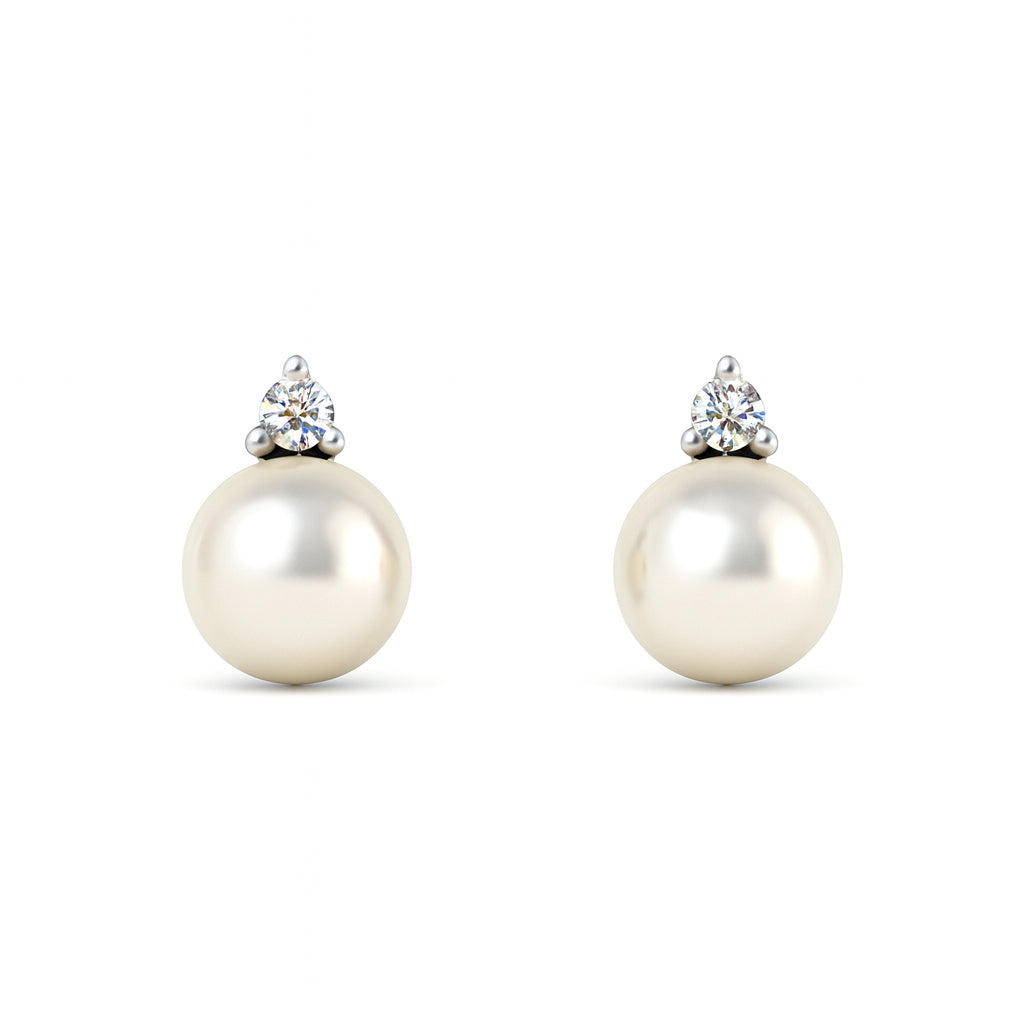 14 Karat White Gold Stud Earrings
