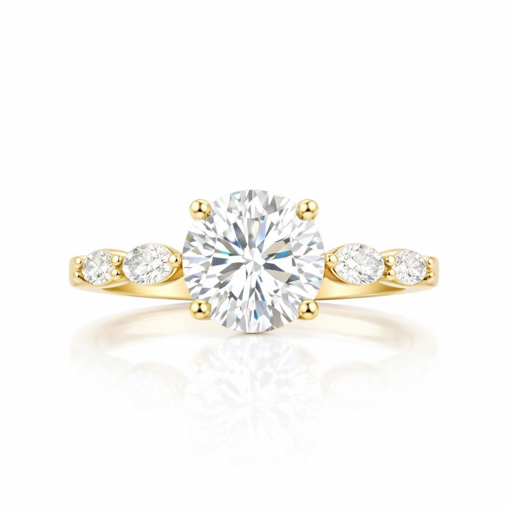 14 Karat Yellow Gold Engagement Ring