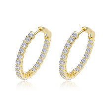 Lassaire Gold Plated Sterling Silver Open Hinged Round Inside Out Earrings (Set of 2)