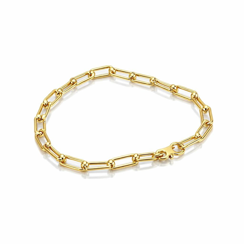 14 Karat Yellow Gold Designer U-link Chain Bracelet