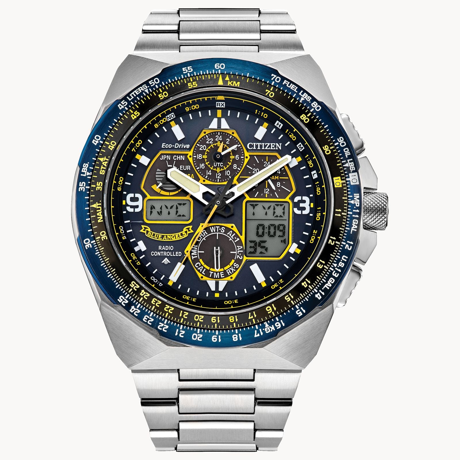 Citizen Mens Promaster Blue Angels Air Skyhawk Stainless Steel Watch