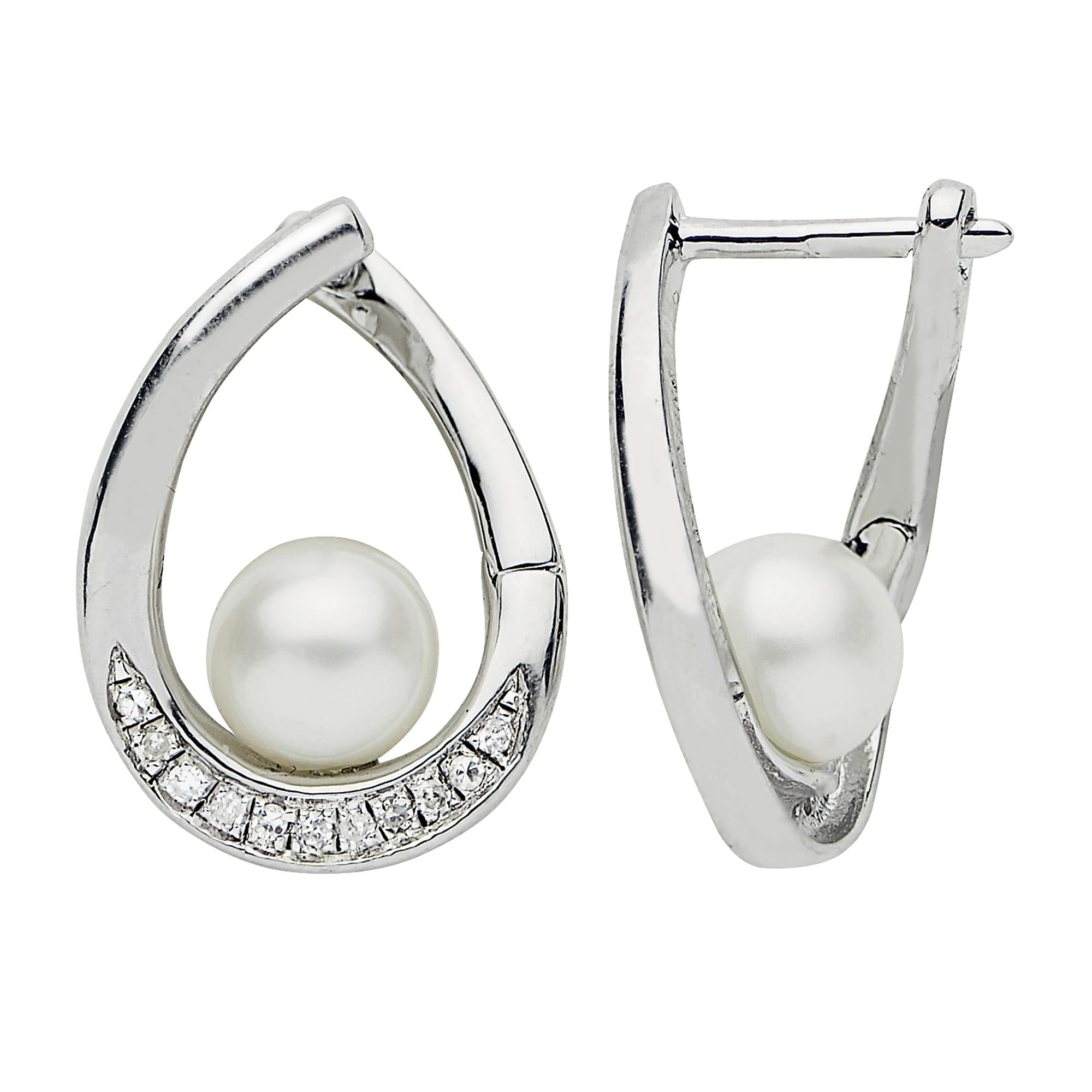 Teardrop Pearl Sterling Silver Earrings