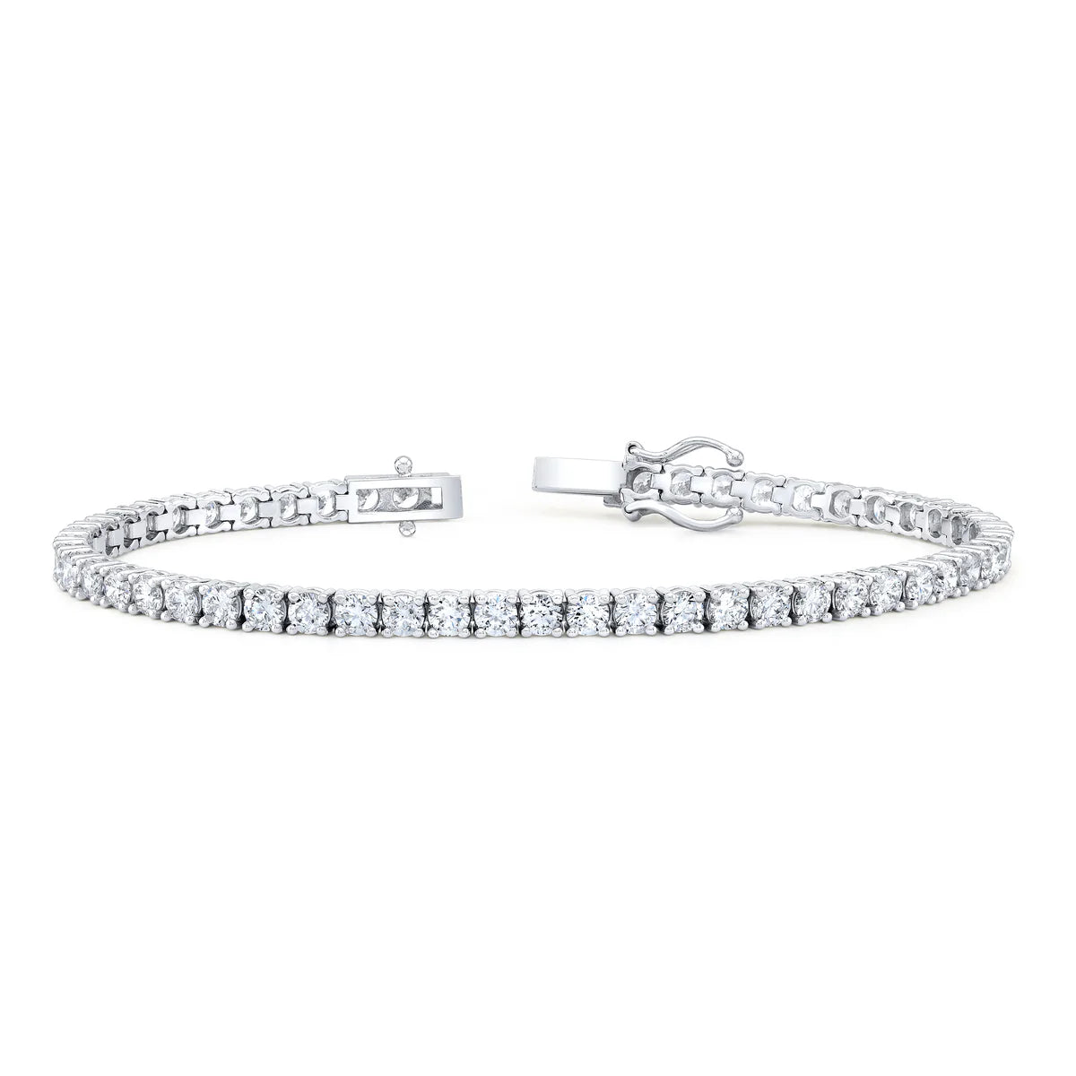 10 Karat White Gold Round Shape Lab Diamond Bracelet (3)