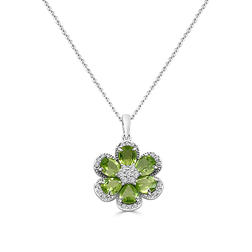 Sterling Silver Peridot Pendant Necklace