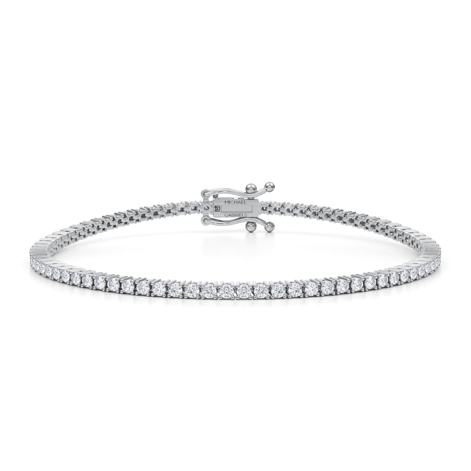 Stunning Round Lab Diamond Bracelet in 14 Karat White Gold - 3.03 Carats