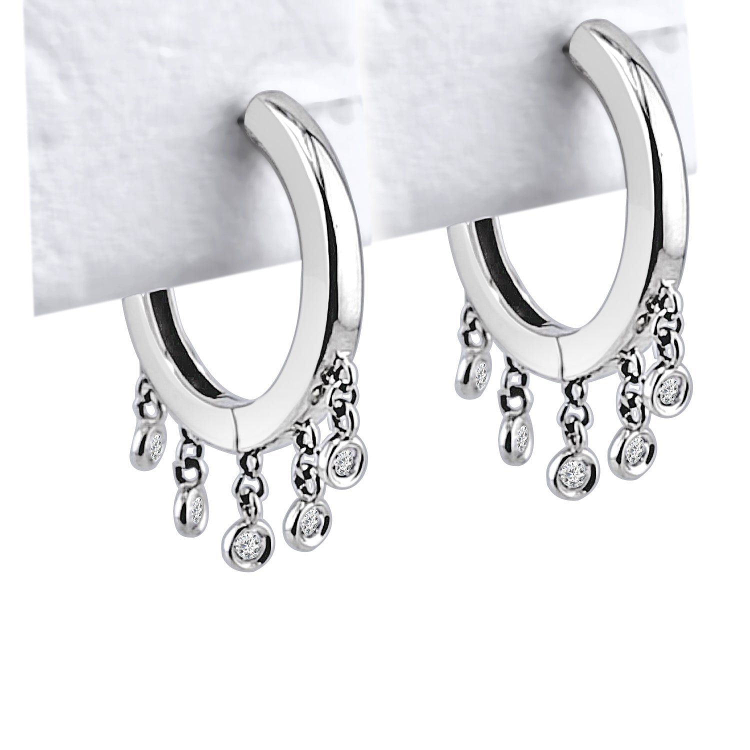 14K Yellow Gold Earrings with 0.12 Carat Natural Diamond