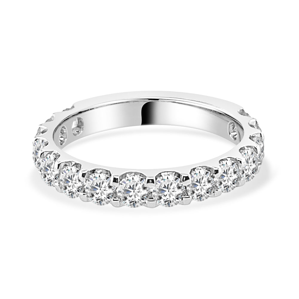 Certainly! How about 14K White Gold Round Diamond Shared Prong Wedding Band - 1.50 ct?
