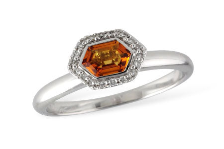 14K Yellow Gold Citrine Ring - Sparkling 0.38 Carat Gemstone