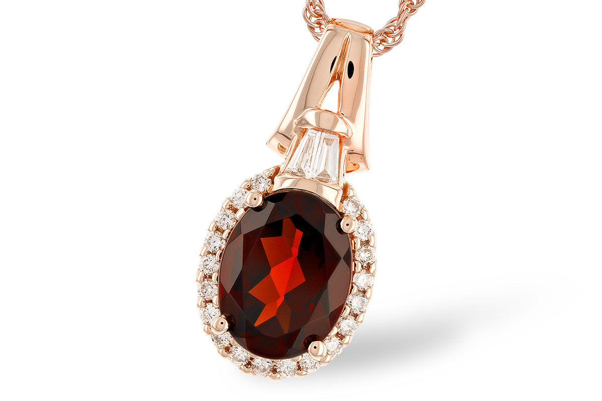 Oval Diamond Necklace in 14 Karat Rose Gold - 1.82 Carats
