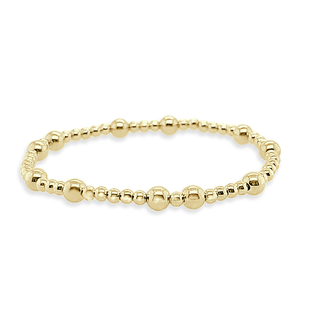 Chic Gold Plated Beaded Bracelet in Gold Filled Design