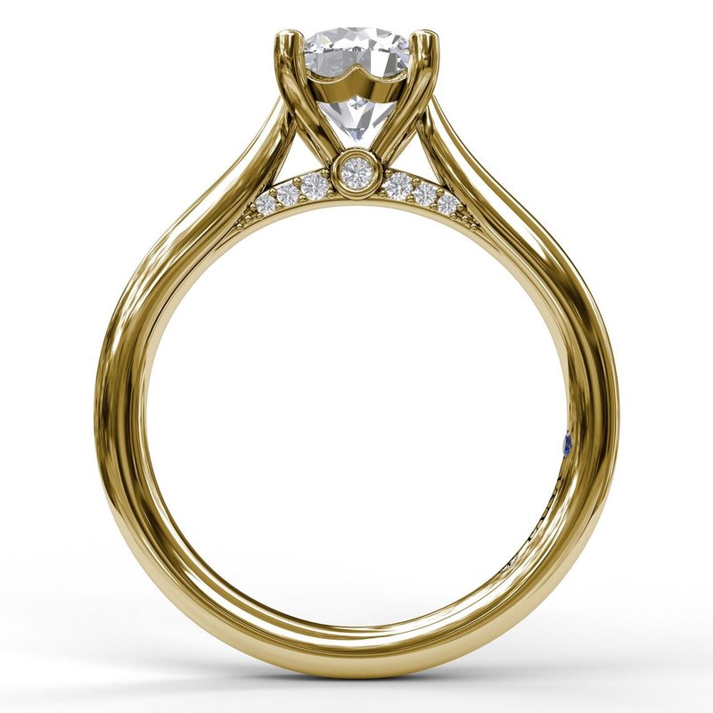 14K Yellow Gold Fancy Bridge Engagement Mounting