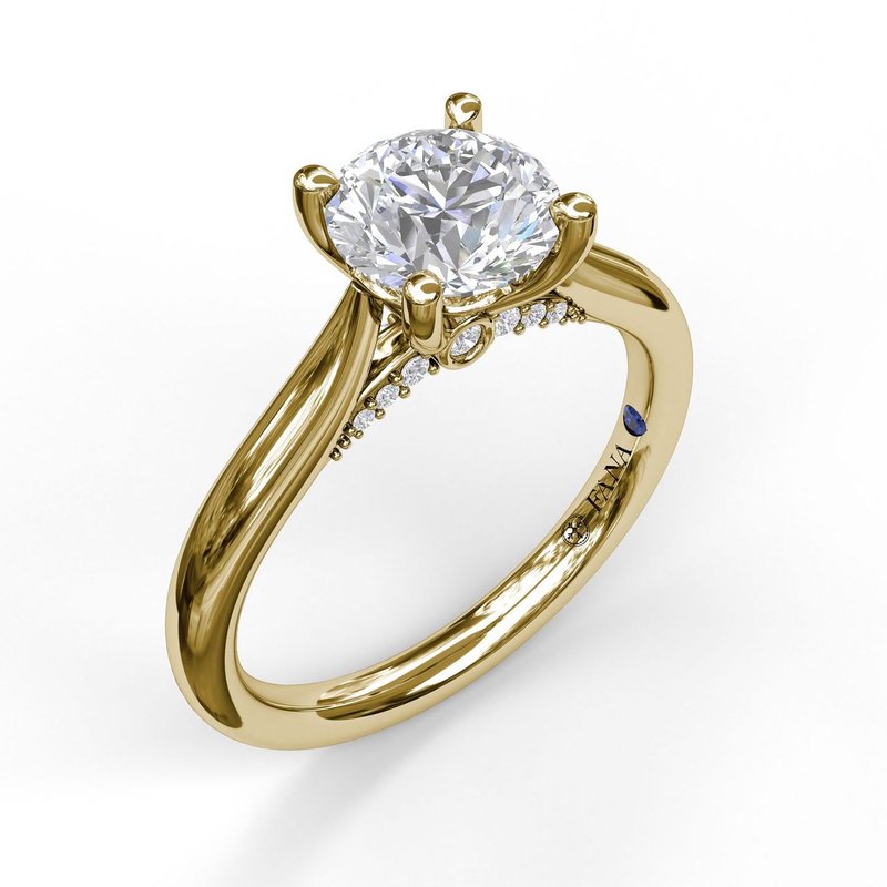 14K Yellow Gold Fancy Bridge Engagement Mounting