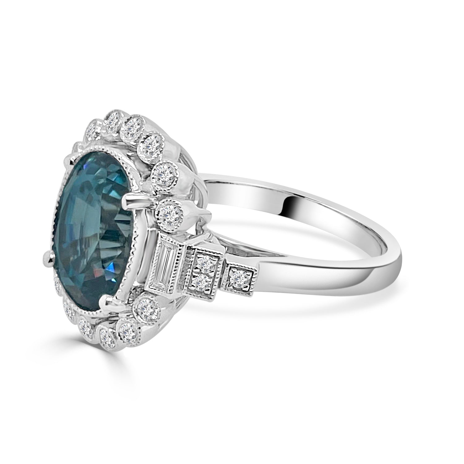 Sure! How about Vintage 18 Karat White Gold Zircon Ring - 8.15 Carats?