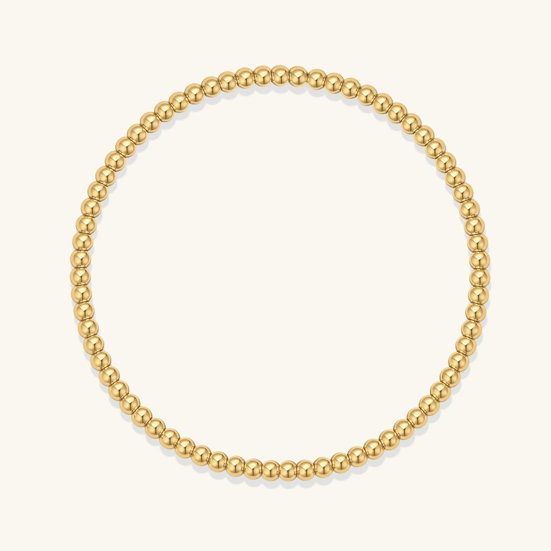 Golden Splendor: Beaded Elastic Bracelet in Gold Plated Sterling Silver