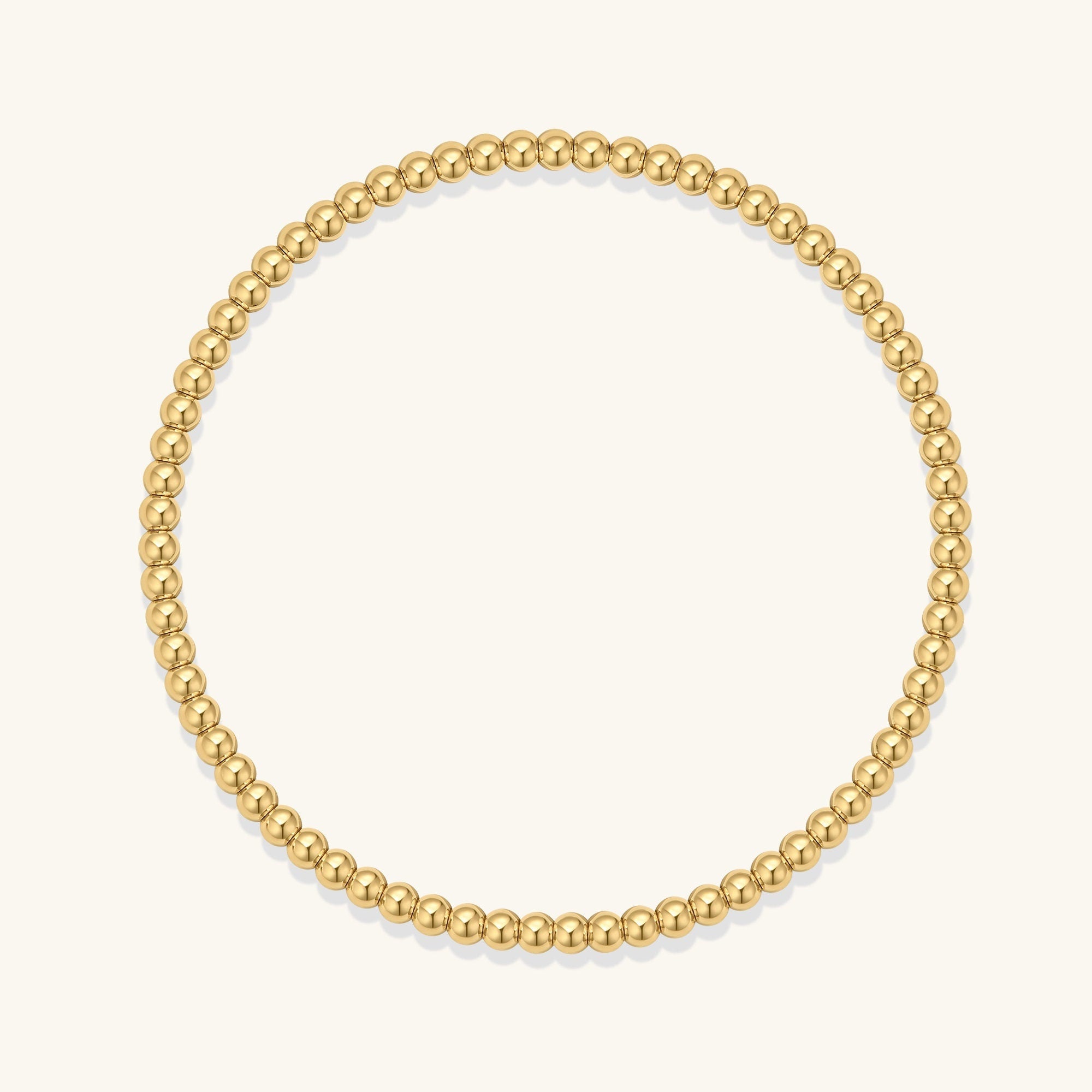 Golden Splendor: Beaded Elastic Bracelet in Gold Plated Sterling Silver