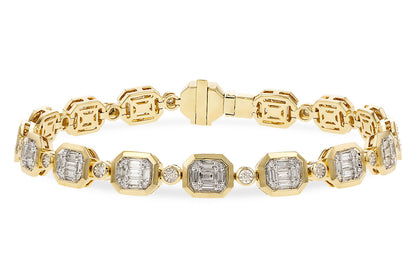 Baguette Diamond Tennis Bracelet in 14K Yellow Gold with 1.02 Carat Natural Diamonds