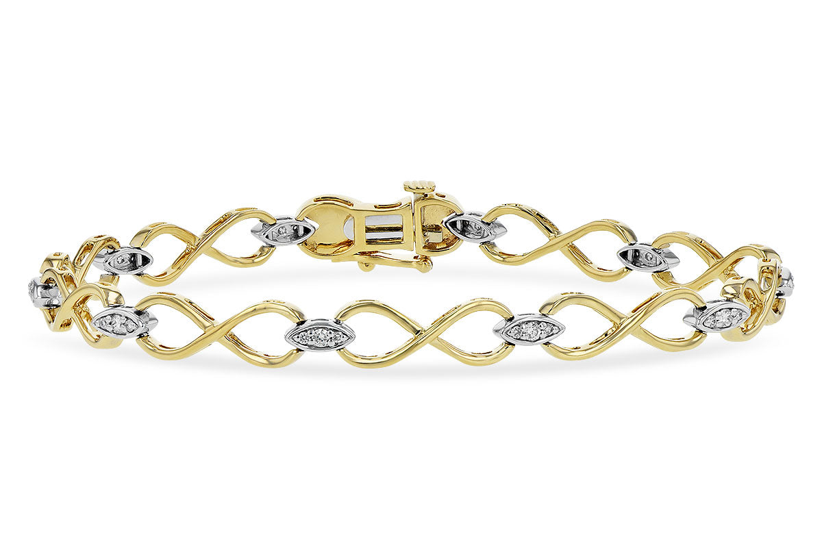 Eternal Embrace: 14 Karat Two-Tone Infinity Bracelet with Natural Diamond 0.26 ct