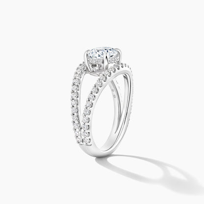 Platinum East To West Diamond Bridge Open Work Engagement Mounting