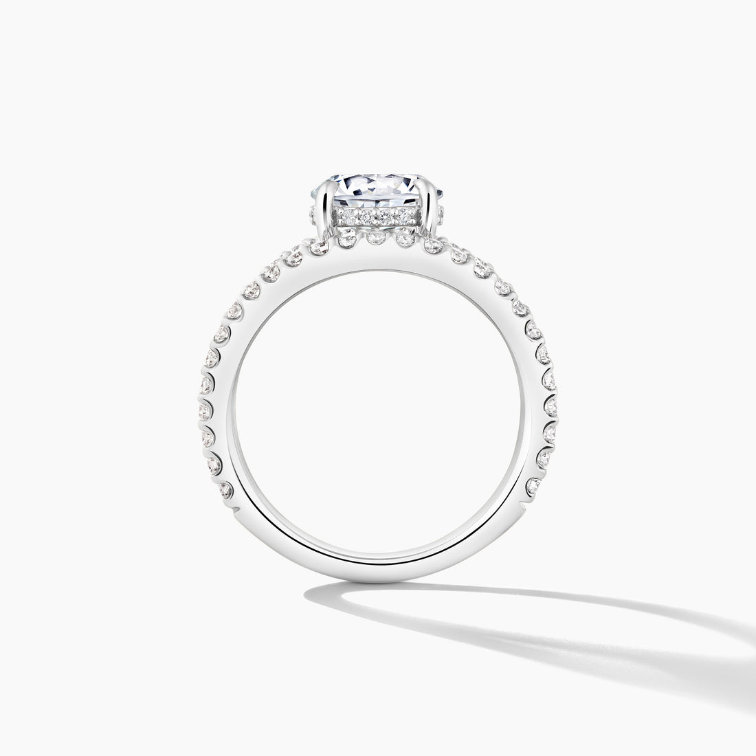 Platinum East To West Diamond Bridge Open Work Engagement Mounting