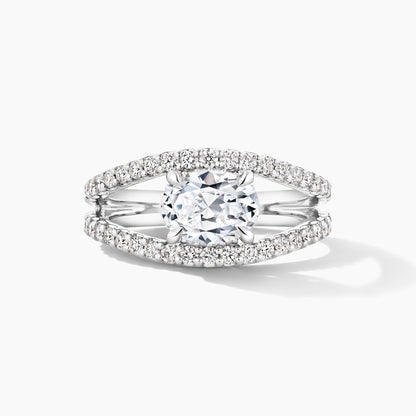 Platinum East To West Diamond Bridge Open Work Engagement Mounting