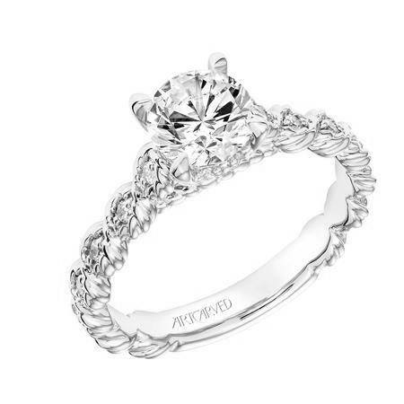 14K White Gold Engagement Mounting