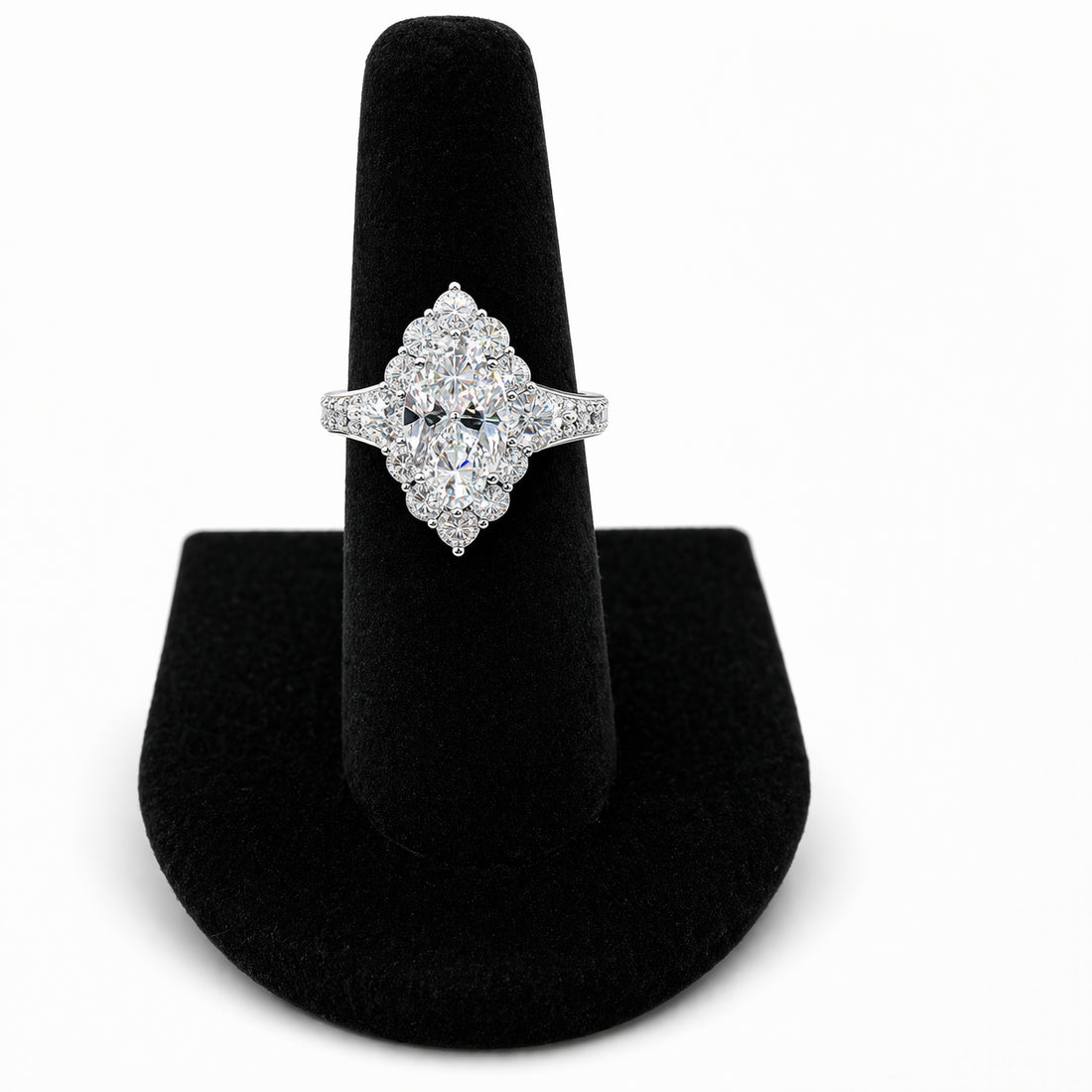 14K White Gold Lab Diamond Marquise Cut Engagement Ring - 1.5 Carats