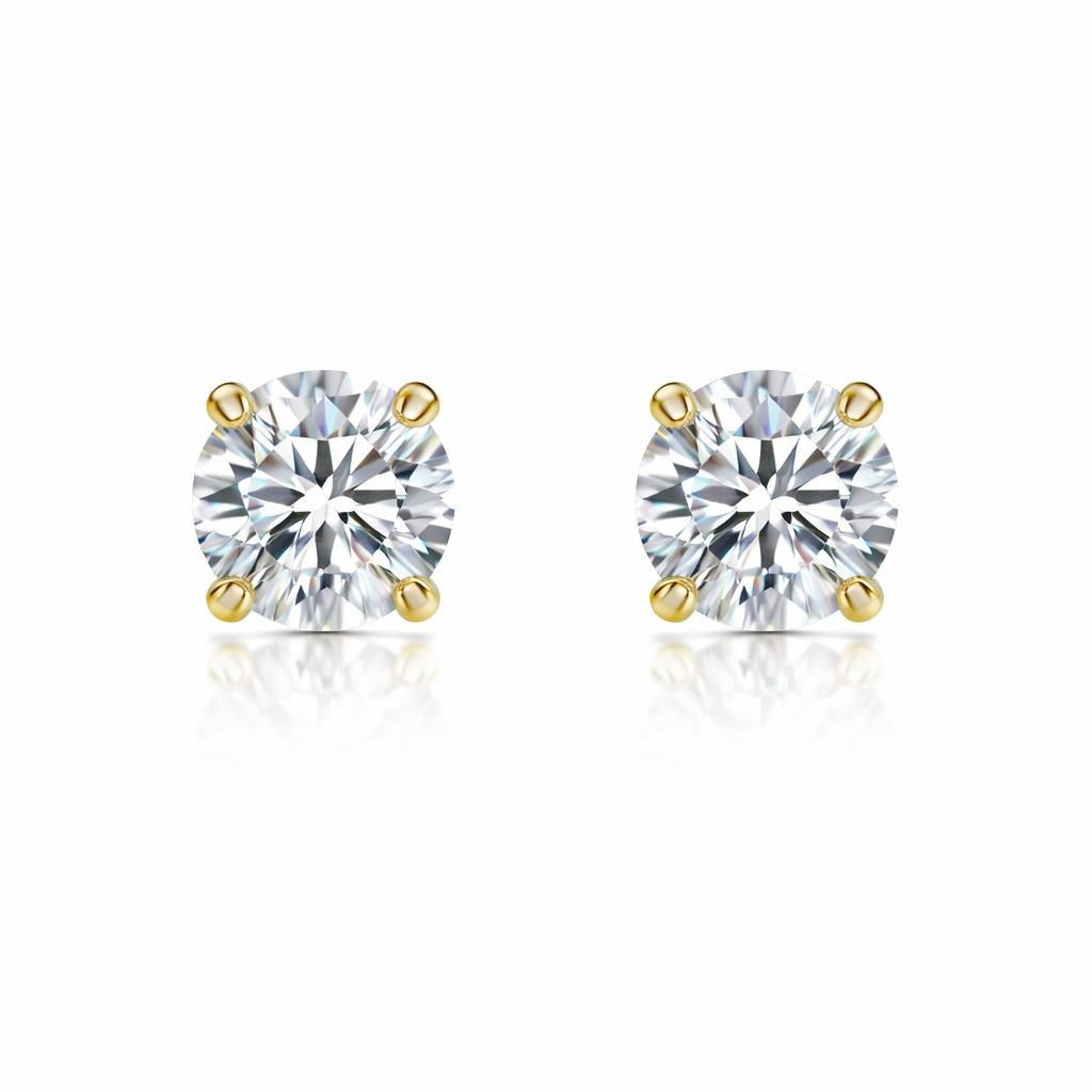 10 Karat Yellow Gold Solitaire Studs
