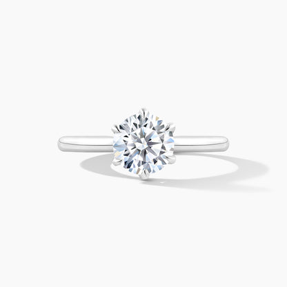 Platinum Hidden Halo Solitaire Engagement Mounting Ring with RBC Details