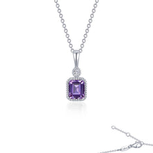 Platinum Coated Sterling Silver February Birthstone Necklace with Lassaire 0.91 Carat