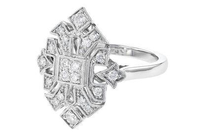 Vintage 14 Karat White Gold Natural Diamond Ring - Round Shape 0.40 ct