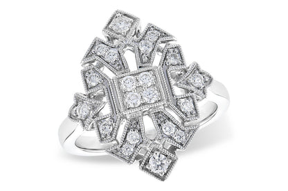 Vintage 14 Karat White Gold Natural Diamond Ring - Round Shape 0.40 ct
