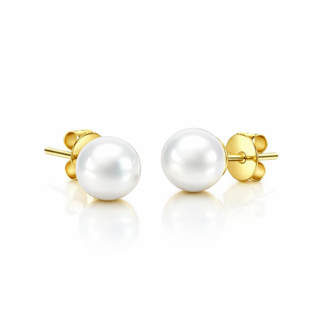 14 Karat Yellow Gold Solitaire Studs