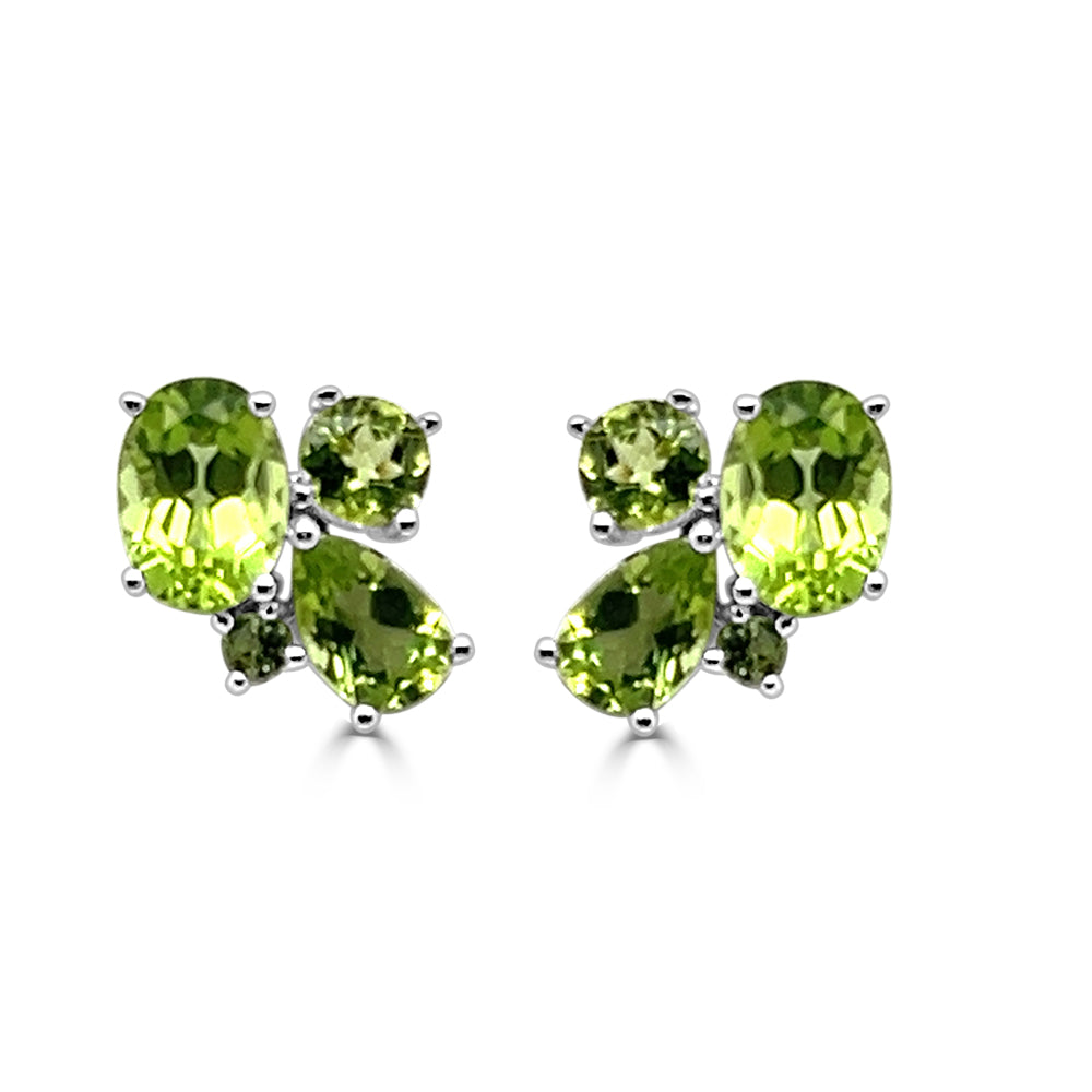 Peridot Sterling Silver Earrings: Elegant Green Gemstone Adornments